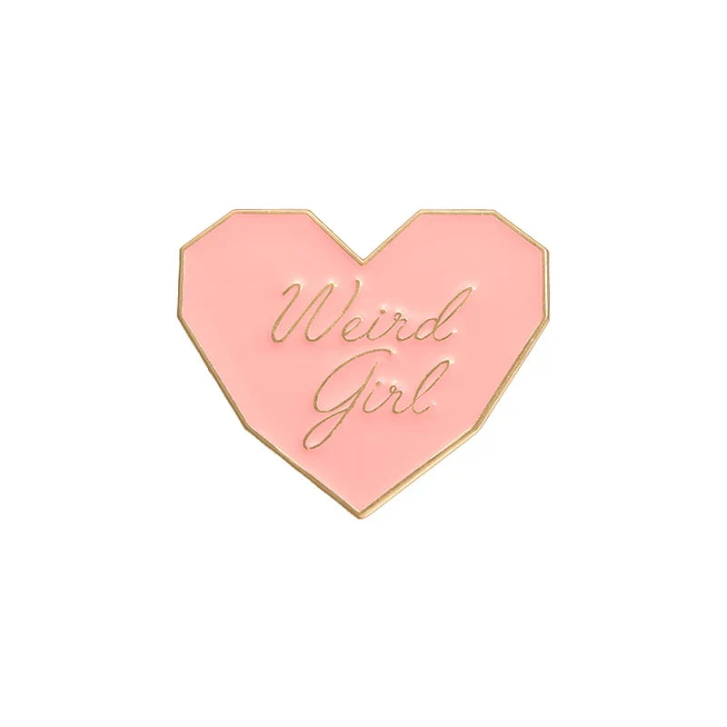 Pink Heart Brain Ghost Enamel Brooch – Gothic Retro Radio & TV Badge, Funny Punk Lapel Pin Jewelry Gift
