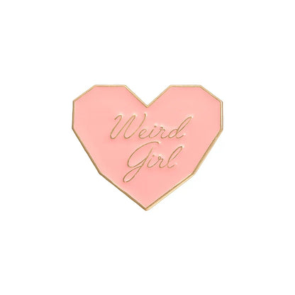 Pink Heart Brain Ghost Enamel Brooch – Gothic Retro Radio & TV Badge, Funny Punk Lapel Pin Jewelry Gift