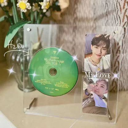 Kpop Acrylic Photo Frame & Photocard Holder - Stylish Interior Frame for CD Pictures and Idol Cards - Perfect Kpop Room Decoration