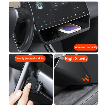 Herval Under-Screen Storage Tray for Tesla Model Y/3 2021-2025 Highland – Hidden Anti-Slip Storage Box