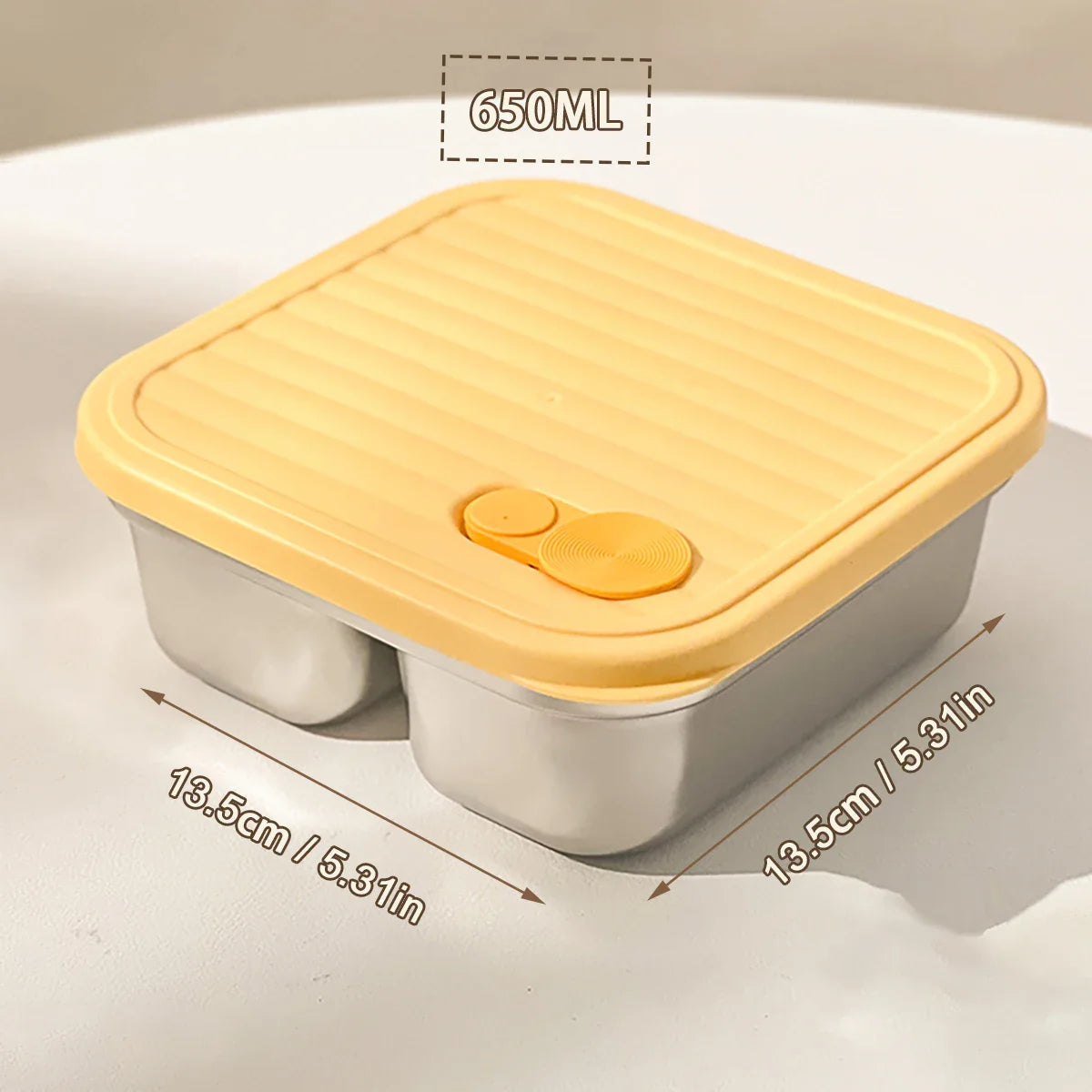 WORTHBUY 304 Stainless Steel Lunch Box with Lid — Portable Leak-Proof Stackable Bento Box for Fruit, Salad, and Food Storage, Ideal for Students
