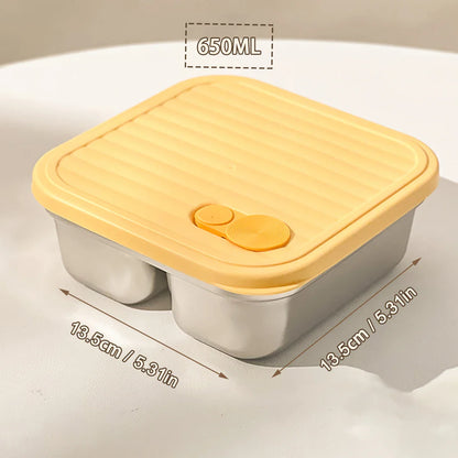 WORTHBUY 304 Stainless Steel Lunch Box with Lid — Portable Leak-Proof Stackable Bento Box for Fruit, Salad, and Food Storage, Ideal for Students