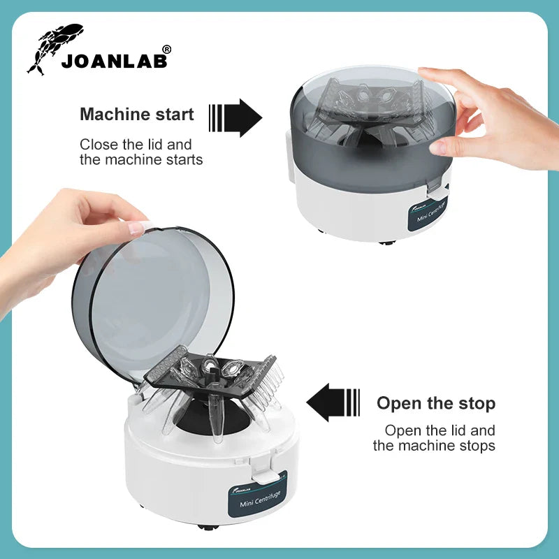 JOANLAB Mini Centrifuge Machine – PCR Plasma Lab Microcentrifuge 4000/7000rpm for 0.2/1.5/2ml Tubes