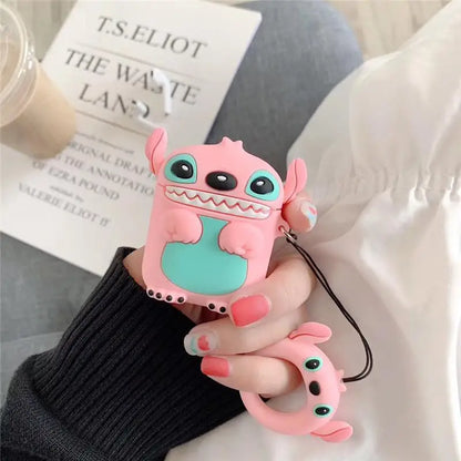 3D Cartoon Silicone Case for AirPods 1/2/3 & Pro/Pro 2 — Protective Wireless Earphone Cover with Hook