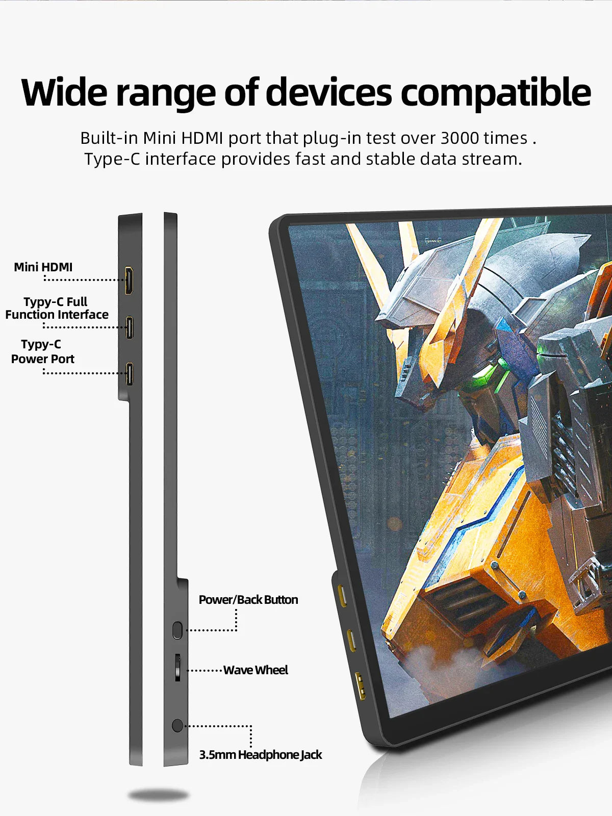 ZSUS 14" 2K Portable Monitor – 2160x1440 60Hz Display for Laptop, Xbox, PS4/5, Switch & PC