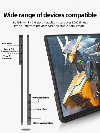 ZSUS 14" 2K Portable Monitor – 2160x1440 60Hz Display for Laptop, Xbox, PS4/5, Switch & PC