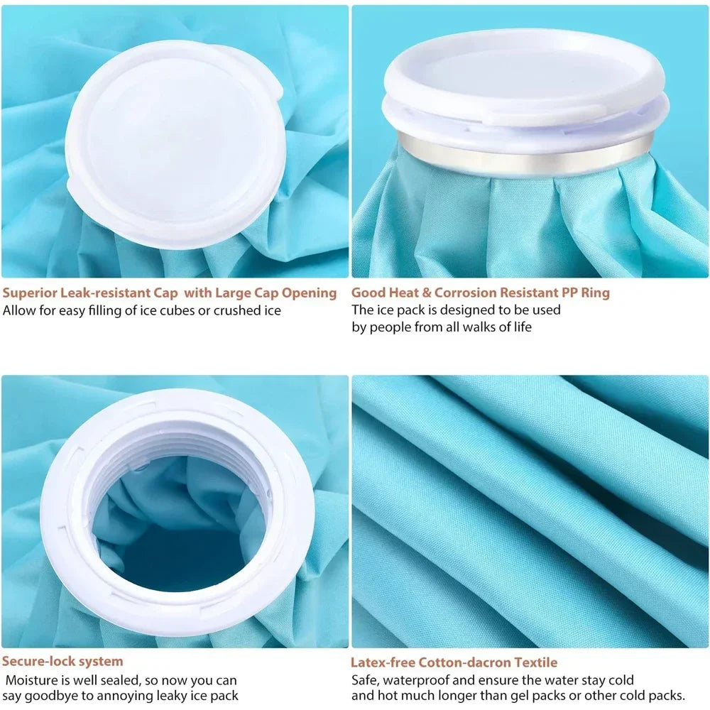 Reusable Ice Bag Packs for Injuries — Hot & Cold Therapy, Pain Relief for Knee & Leg, No-Leak Waterproof Design