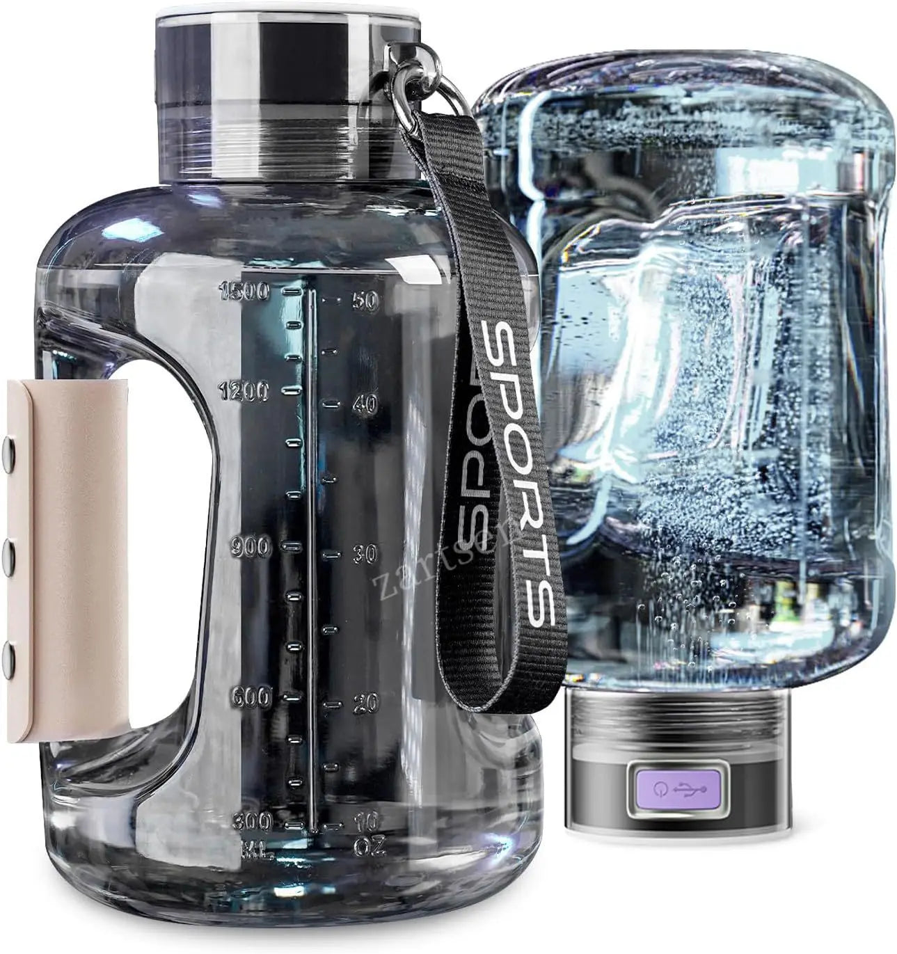 1.5L Hydrogen Water Bottle - Portable Sports Bottle with Rich Molecular Hydrogen Water Generator