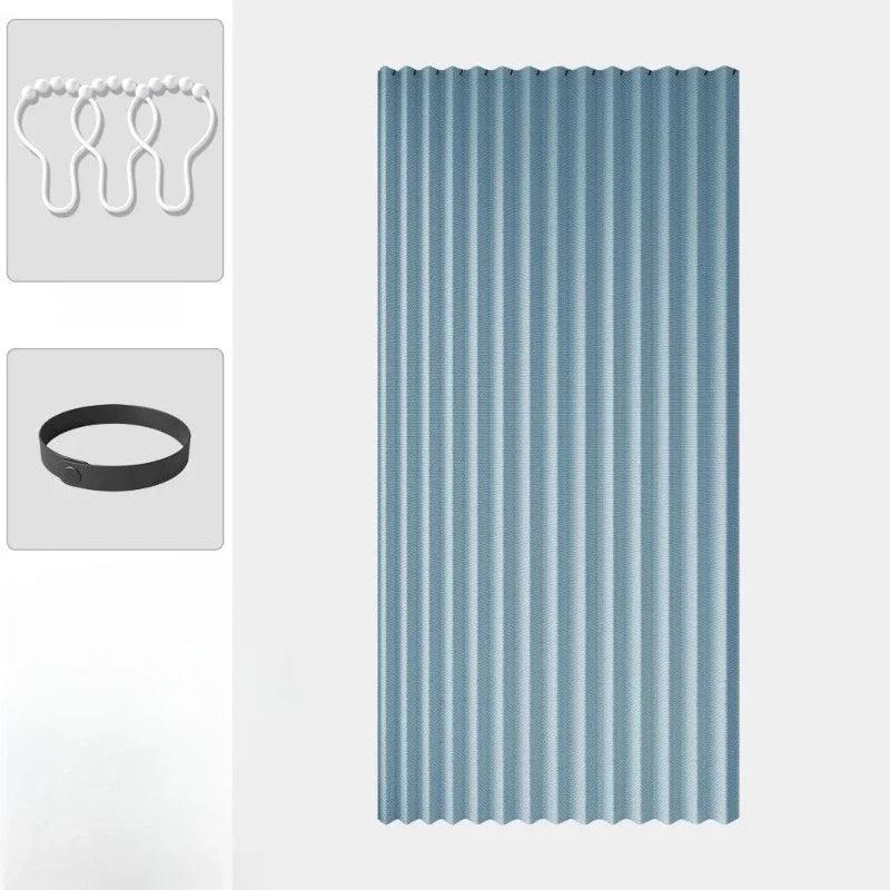 Pleated Accordion Folding Door Curtain – Privacy Panel for Bedroom, Wardrobe, Shoe Rack & Room Partition