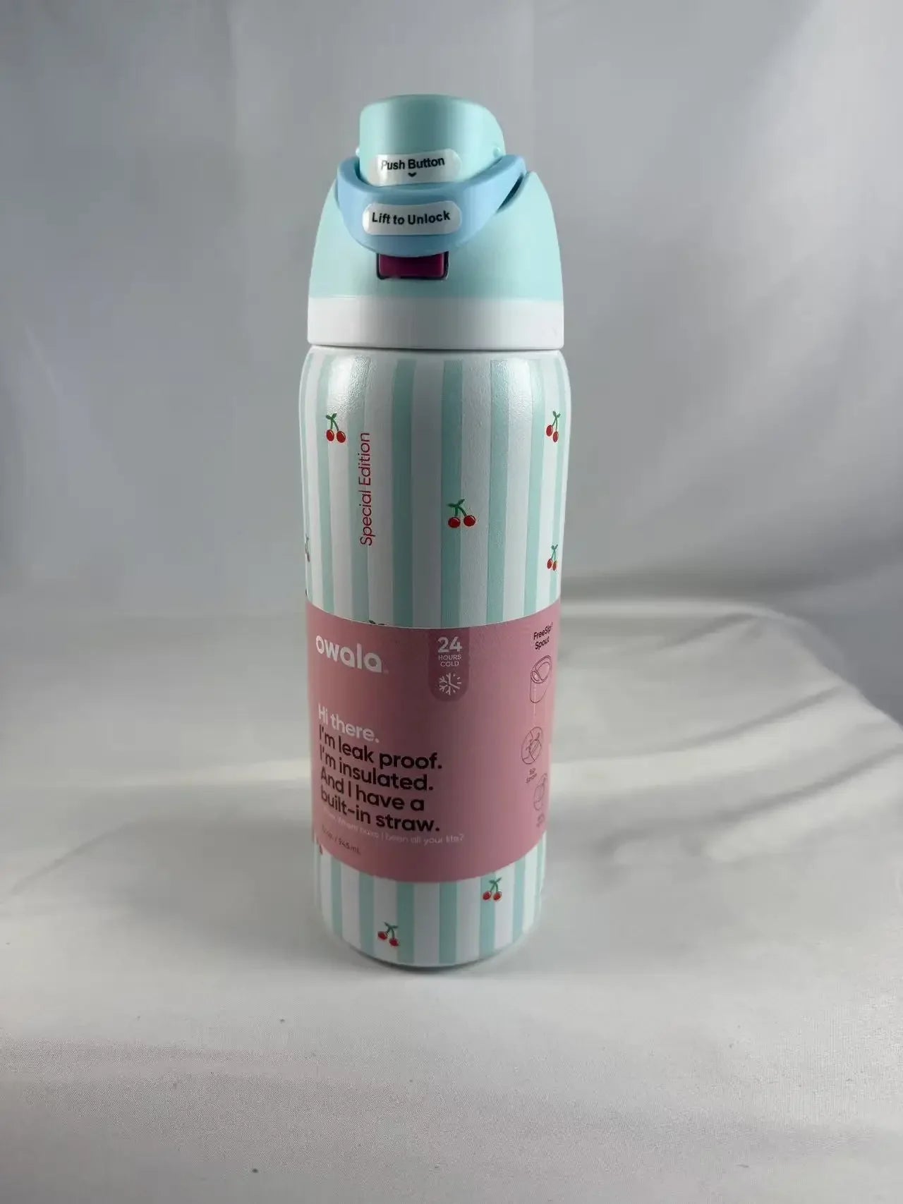 32oz & 24oz One-Touch Pop-Up Sports Water Bottle — Vacuum Insulated Tumbler with Straw & Spout, Leakproof for Outdoor and Gym Use