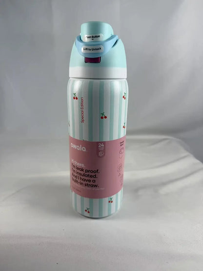 32oz & 24oz One-Touch Pop-Up Sports Water Bottle — Vacuum Insulated Tumbler with Straw & Spout, Leakproof for Outdoor and Gym Use