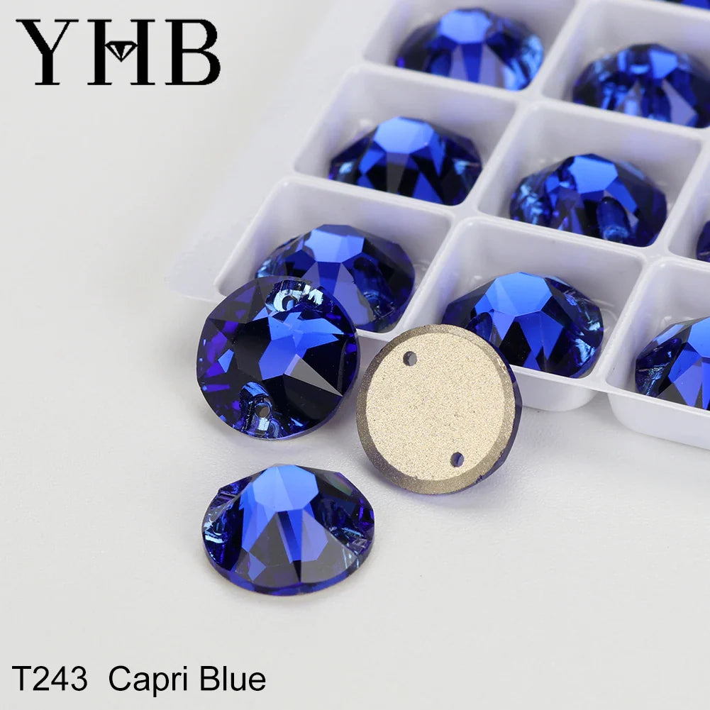 YHB XIRIUS AB Moonlight Glass Crystal — Flatback Sew-On Rhinestones for Garments, Clothes & Bags