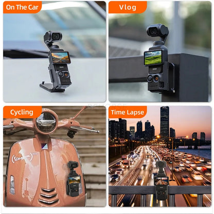 Magnetic Clip Mount for DJI Osmo Pocket 3 – Vlog, Cycling & Tabletop Camera Holder Accessory