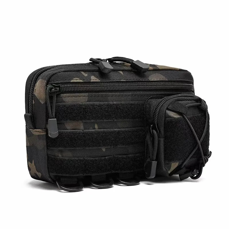 Tactical Molle Horizontal Admin Pouch – EMT EDC Utility Bag with Front Drawstring Pocket