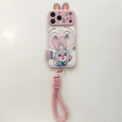 Cute 3D Nick & Judy Cartoon Phone Case – Protective Cover for iPhone 14/15/16/17 Series