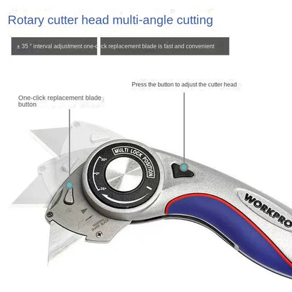 Folding Electrician Utility Knife - Heavy-Duty Cable Stripping, Carpet & Wallpaper Cutting Tool