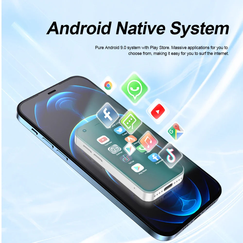 SERVO KING5000 Mini Smartphone, 3G Networks, Dual Nano SIM, Android 9.0, 16GB ROM, 2.5'' Screen, Play Store Pocket Smartphone