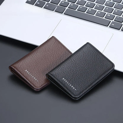Slim Folding Wallet - Soft Leather Mini Card Holder for Men & Women
