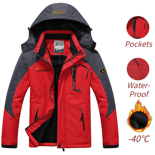 Men's Winter Parka – Windproof & Warm Hooded Fur Coat, Military-Style Thick Anorak Jacket