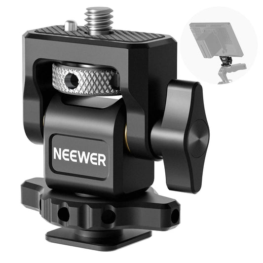 NEEWER Adjustable Camera Clamp – Monitor Mount with Cold Shoe, Anti-Twist 1/4" Screw for Flash & DIY Accessories
