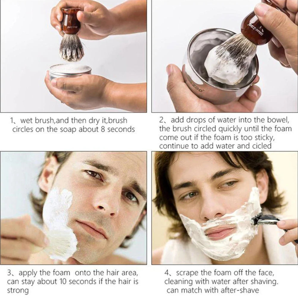 Handmade Smooth Texture Men’s Beard Shaving Soap – Dense Organic Foam Bar for Fresh, Clean Shave