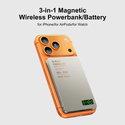 Qi 2.1 Magnetic Wireless Power Bank – 5000/10000mAh Fast Charging Portable External Battery for iPhone 12–17 Pro, Apple Watch & AirPods