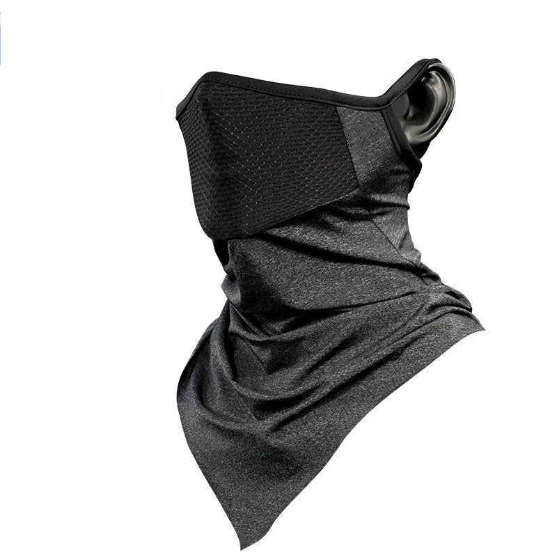 Summer Men’s Full-Face Cycling Mask – Breathable Ice Silk Neck Bandana with UV Protection