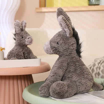 23/40/60cm Cute Burro Plush Toy — Grey Donkey Stuffed Animal, Soft Baby & Infant Doll, Birthday Gift & Room Decor