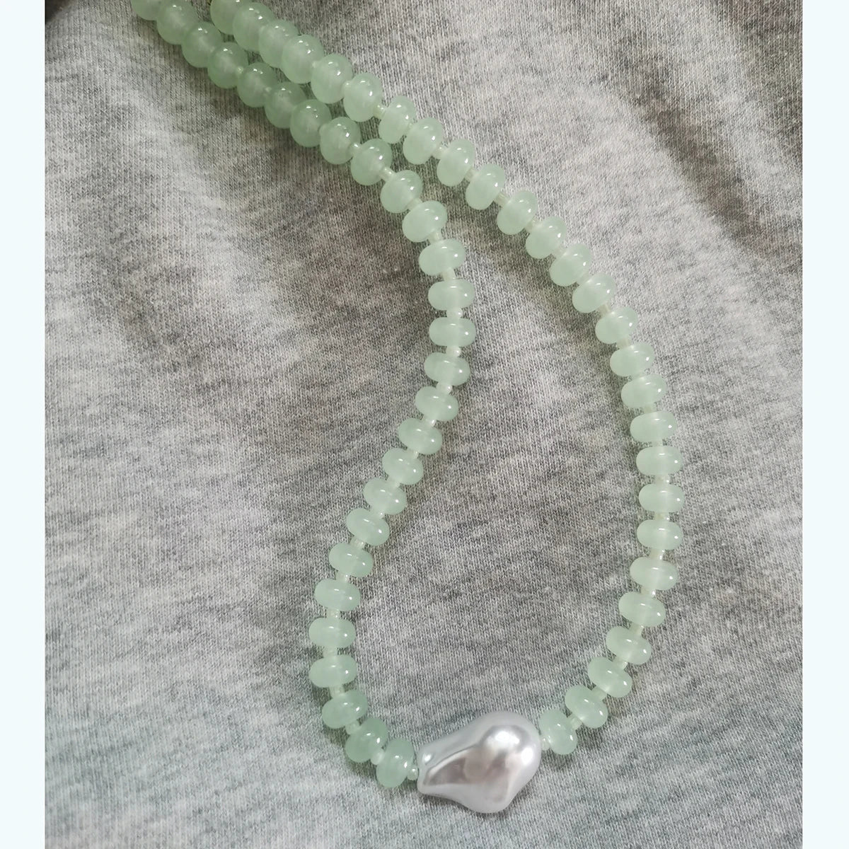 Luxury Pearl Necklace for Women - Adjustable Square Chunky Resin Statement Jewelry