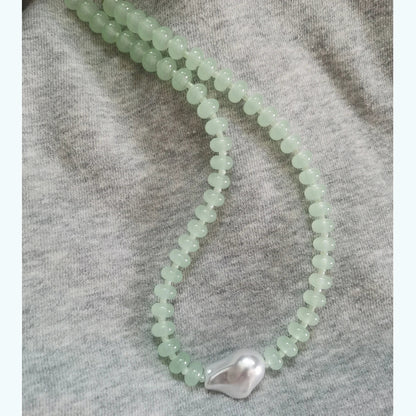 Luxury Pearl Necklace for Women - Adjustable Square Chunky Resin Statement Jewelry