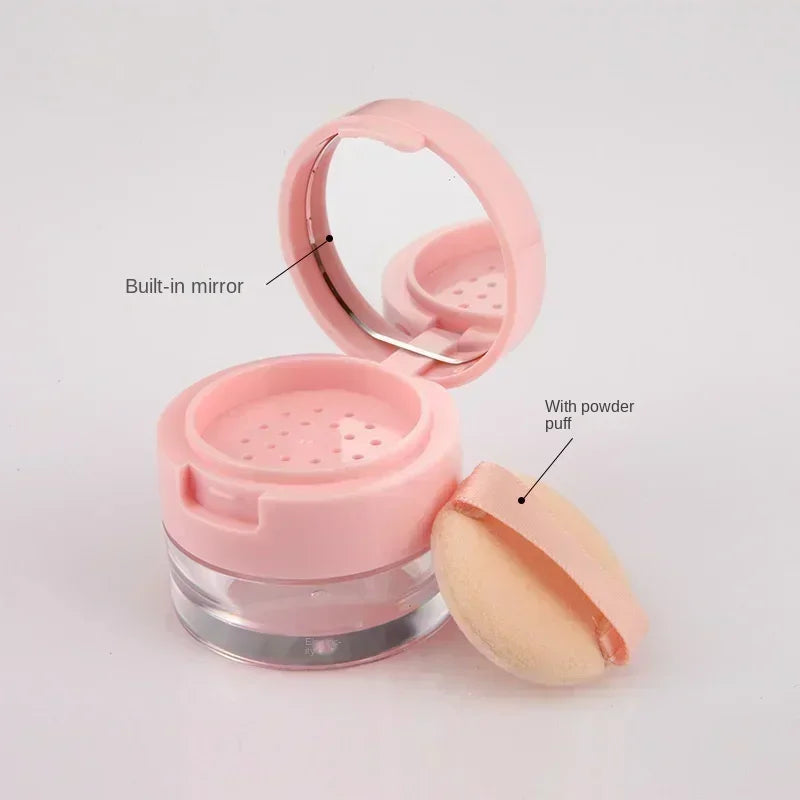Portable Mini Loose Powder Container 3g/5g – Empty Cosmetic Jar with Sieve & Mirror Travel Makeup Case