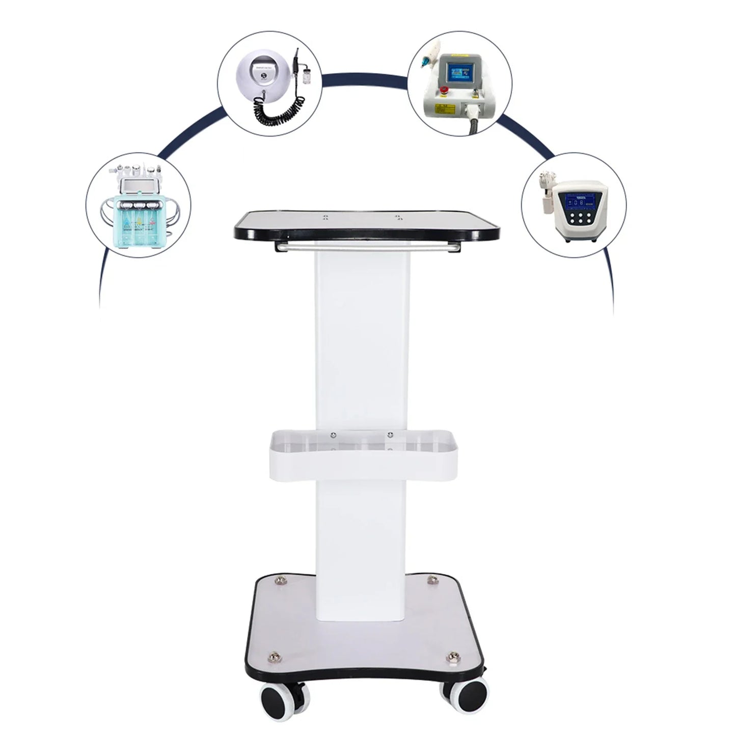 40Kg Salon Rolling Trolley Cart – Spa & Beauty Storage Organizer with Machine Stand, Heavy-Duty Spa Cart