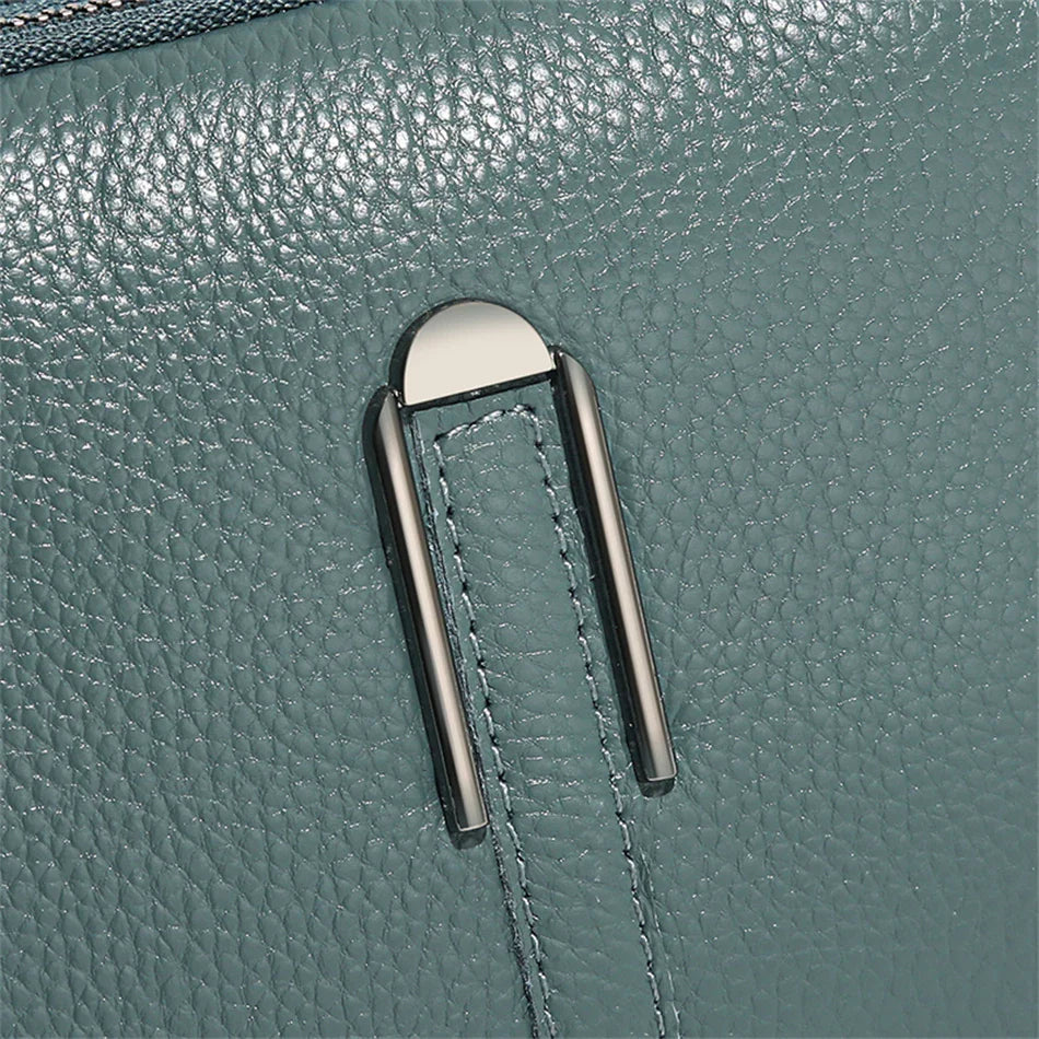 Luxury Genuine Leather Women's Crossbody Bag – Solid Color Shoulder Bag, Clutch & Messenger Purse