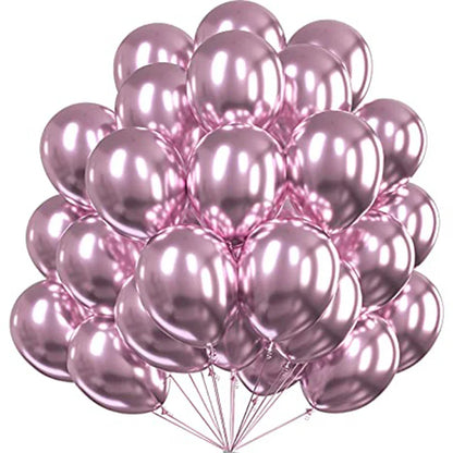 12 Inch Color Metal Confetti Balloons - Gold and Silver Round Latex Balloons for Anniversary, Wedding, and Birthday Party Decor