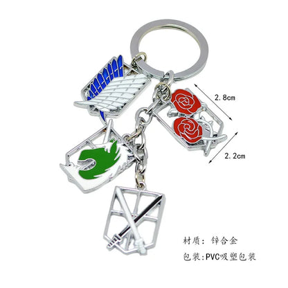 Attack on Titan Eren Jaeger Wings of Freedom Keychain – Alloy Anime Model Pendant Creative Bag & Key Ring Accessories Gift