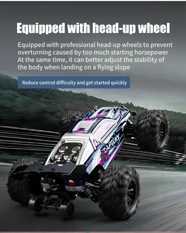 1:16 4WD RC Car – 70KM/H High-Speed Drift Monster Truck with LED, Remote Control, 4x4 for Kids, WLtoys 144001