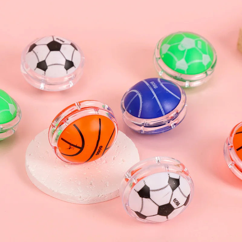10pcs Classic Yoyo Toys – Football & Basketball Patterned Favors for Kids Birthday, Pinata, & Kindergarten Rewards