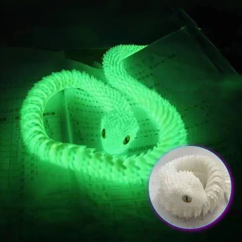 3D Printed Movable Joint Snake Figurine — Simulation Fidget Toy, Office Desktop Ornament, 2025 New Year Gift Craft
