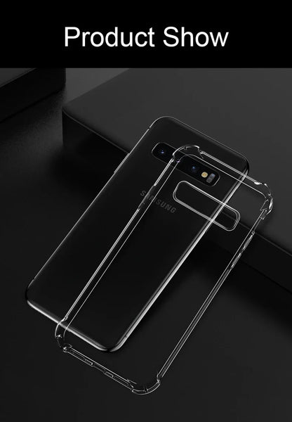 Luxury Transparent Silicone Case for Samsung Galaxy S25/S24/S20 FE/S10/S9/S8 Plus/S10E/Note 8/9/10 Lite – Soft Shockproof Protection