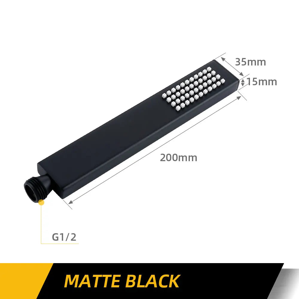 Square Handheld Shower — High-Pressure Brass Hand Shower for Bathroom