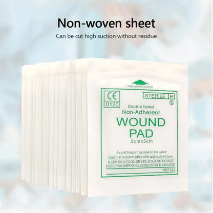 50/100PCS Sterile Non-Woven Gauze Pads - Waterproof Cotton Wound Care & First Aid Dressing Supplies