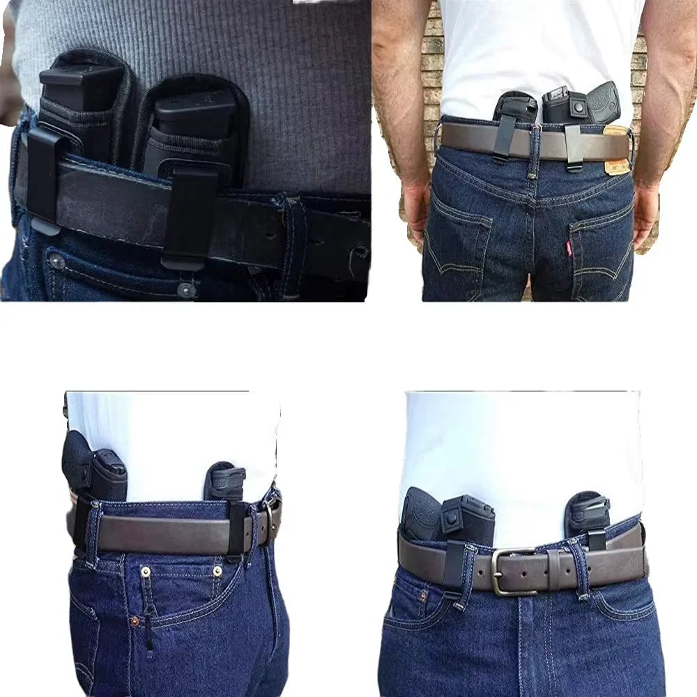 Single/Double Concealed Magazine Pouch – IWB Mag Holster for 9mm/.40/.45/.380/.357, Outdoor Waist Carry Case for Knife & Flashlight