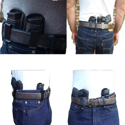 Single/Double Concealed Magazine Pouch – IWB Mag Holster for 9mm/.40/.45/.380/.357, Outdoor Waist Carry Case for Knife & Flashlight