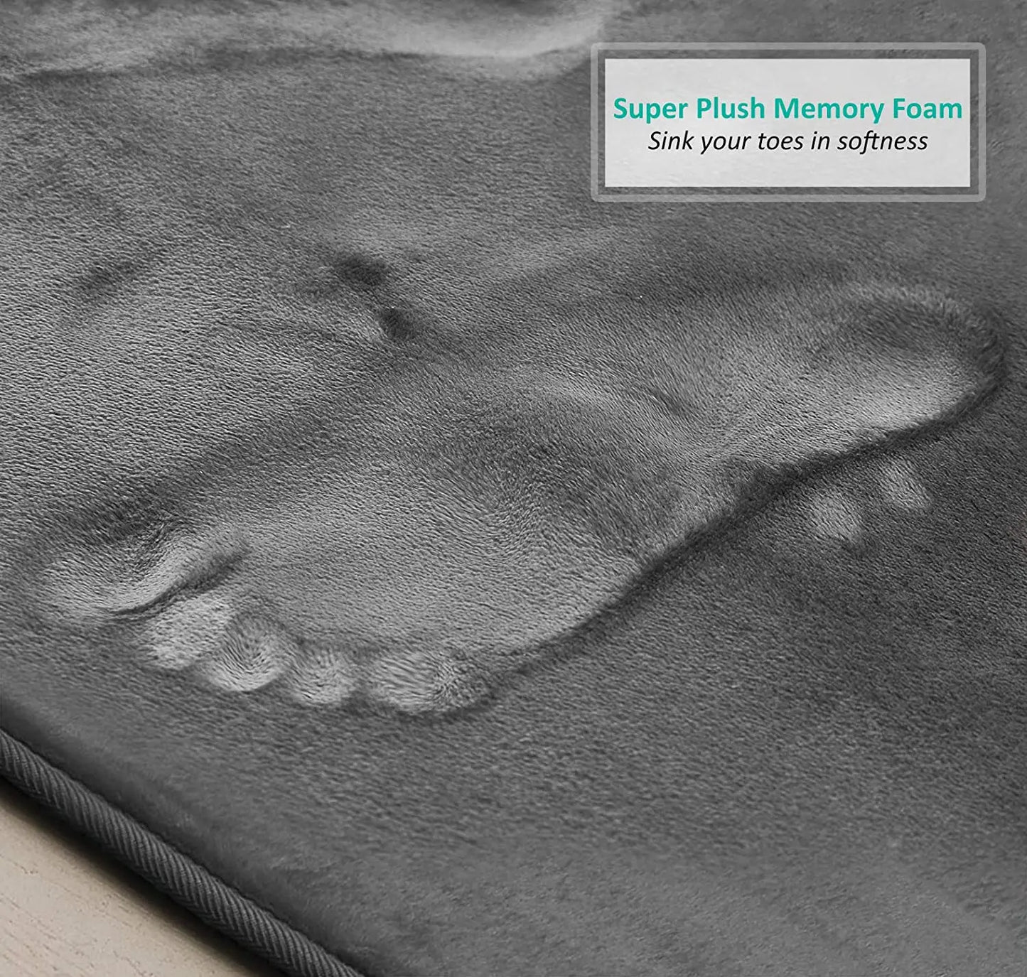 3PC Velvet Memory Foam Bathroom Rug Set - Ultra Soft, Non-Slip, Quick-Dry Machine Washable Bath Mats