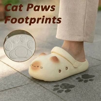 Women's Cat Paw Mules - Waterproof Soft Anti-Slip Closed-Toe Slippers