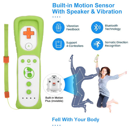Wii Remote Controller Gamepad with Nunchuck Controller Set - Motion Plus Remote Controller for Nintendo Wii Games Control