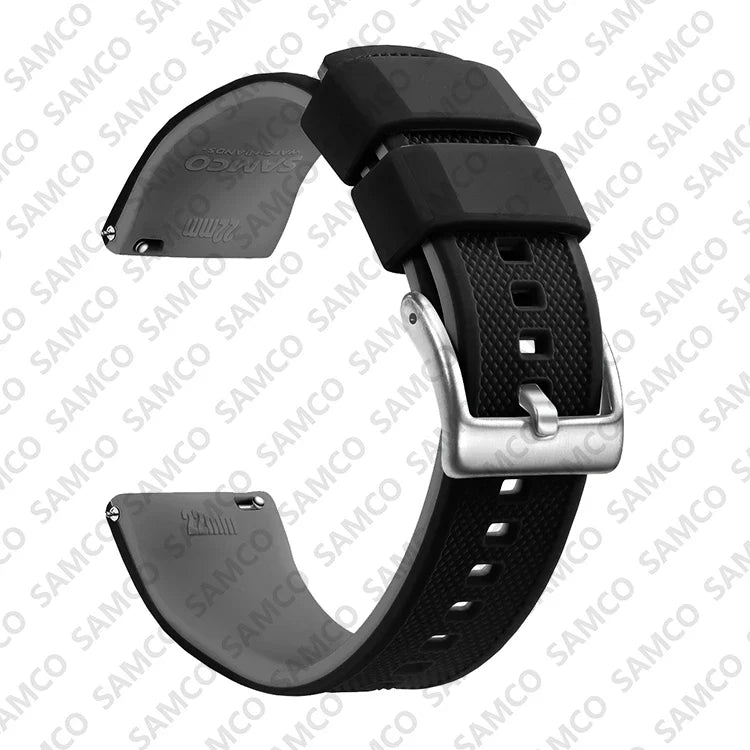 Premium Silicone Watch Band – Quick Release Rubber Strap, 18mm 20mm 22mm Replacement Watchband