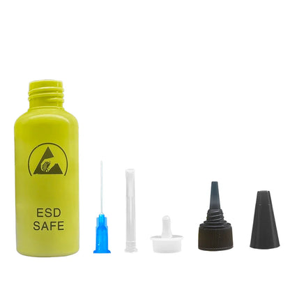 65ML Anti-Static Solvent Dispensing Bottle – Leak-Proof Alcohol Rosin Water Bottle with Needle for Mobile Phone Repair
