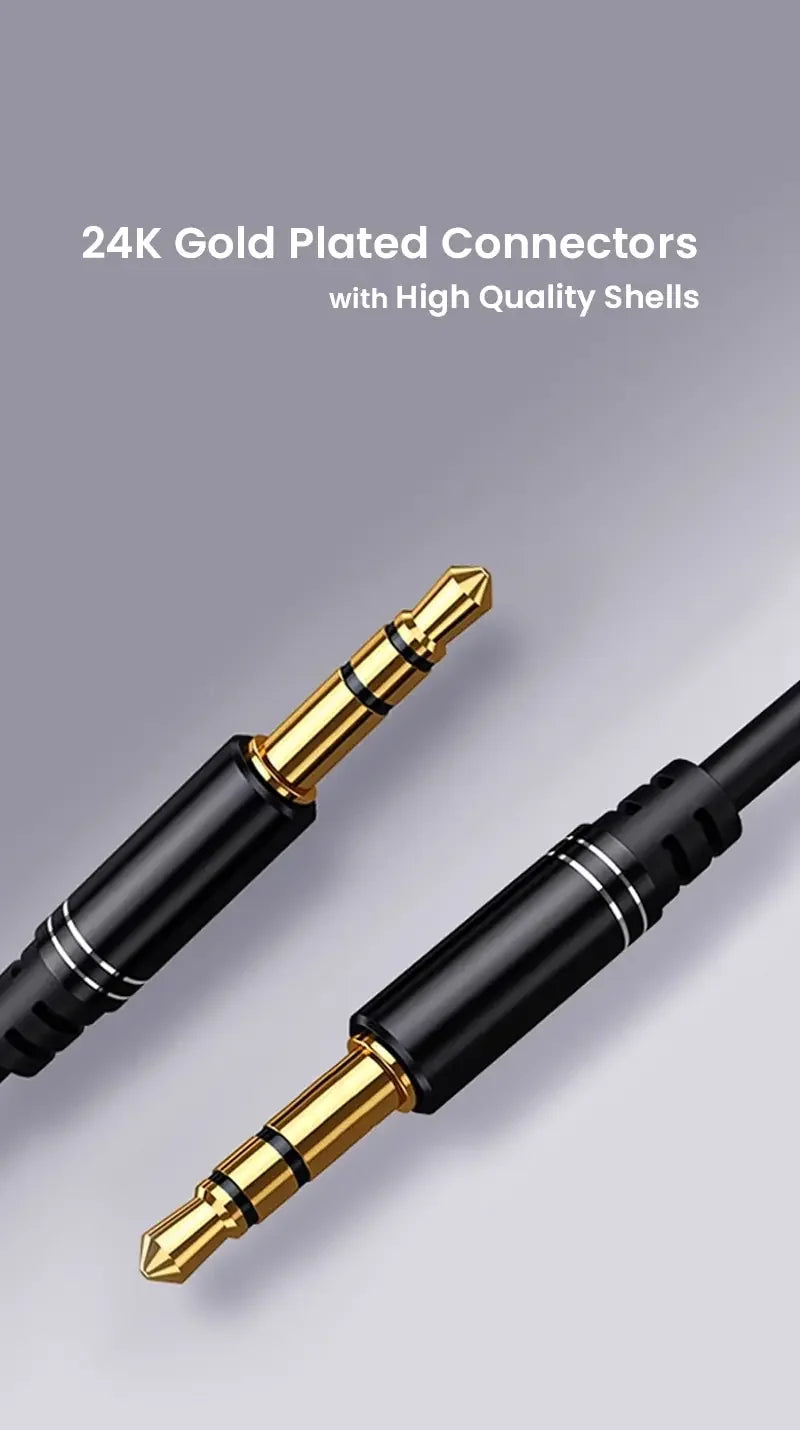 3.5mm Male to Male Aux Audio Cable — Compatible with Car Stereos, Speakers & Headphones