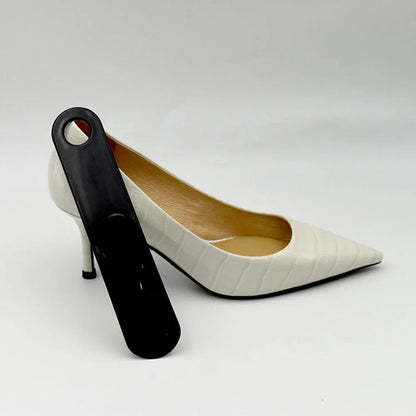 Professional Plastic Shoe Horn - Flexible, Sturdy Spoon-Shaped Shoehorn and Shoe Lifter Accessory